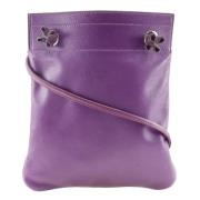 Pre-owned Leather crossbody-bags Hermès Vintage , Purple , Dames