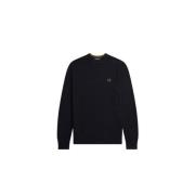 Merino Wol Katoen Trui Fred Perry , Blue , Heren