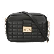 Zwarte leren gewatteerde schoudertas Michael Kors , Black , Dames