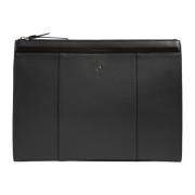 Zwarte leren iPad mini clutch Piquadro , Black , Dames