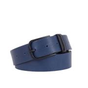 Heren Riem Klassiek Zwart Leer Piquadro , Blue , Heren