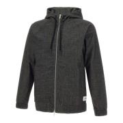 Zwarte Denim Hoodie Replay , Gray , Heren