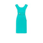 Ruched Jurk met Scoop Neck Roberto Cavalli , Blue , Dames