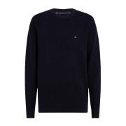 Essentiële Structuur Ronde Hals Trui Tommy Hilfiger , Blue , Heren