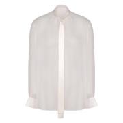 Zijden Strik Kraag Shirt Dolce & Gabbana , White , Dames