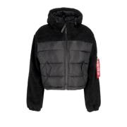 Zwarte Teddy Puffer Sherpa Jas Alpha Industries , Black , Heren