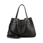 Metallic Tote met Drie Compartimenten Pourchet Paris , Black , Dames