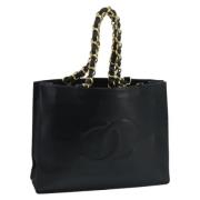 Pre-owned Leather totes Chanel Vintage , Black , Dames