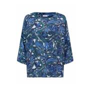 Blauwe Mist Oversized Top 3/4 Mouwen Masai , Multicolor , Dames