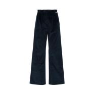 Blauwe Fluwelen Broek Geribbeld Patroon Roy Roger's , Blue , Dames