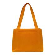 Pre-owned Leather shoulder-bags Chanel Vintage , Orange , Dames