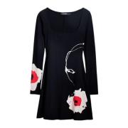 Lente/Zomer Dames Midi Jurk Desigual , Black , Dames