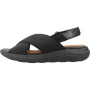 Stijlvolle platte sandalen voor vrouwen Geox , Black , Dames