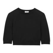 Gebreide wollen crop top Saint Laurent , Black , Dames