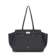 Elegante Leren Shopper Tas Aigner , Black , Dames