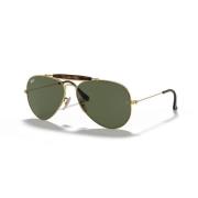 Aviator Stijl Zonnebril Groene/Grijze Lenzen Ray-Ban , Yellow , Unisex