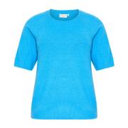 Blauwe Pullover Sweater met halve mouwen Kaffe Curve , Blue , Dames