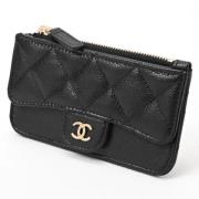 Pre-owned Leather wallets Chanel Vintage , Black , Dames