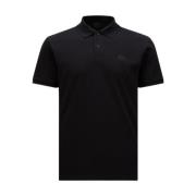 Logo Polo Shirt in Zwart Moncler , Black , Heren