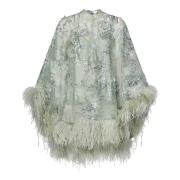 Groene Paillet Kimono Mouw Bloemen Jurk Zuhair Murad , Green , Dames