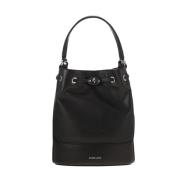 Zwart Gehamerd Leren Bucket Tas Zanellato , Black , Dames