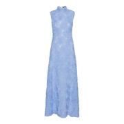 Bloemen Mesh Maxi Jurk Lichtblauw Rotate Birger Christensen , Blue , D...