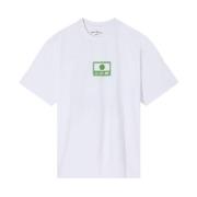 Witte T-shirt met bedrukt logo en korte mouwen Edwin , White , Heren