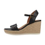 Stijlvolle Wedges voor Vrouwen Geox , Black , Dames