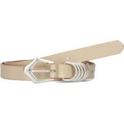 Beige Leren Riem met Gouden Gesp Legend , Beige , Dames