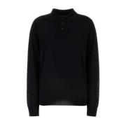 Zwarte wollen poloshirt Maison Margiela , Black , Dames