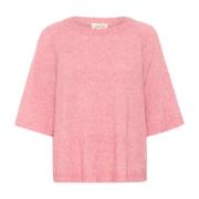 Gebreide Blouse in Blush Kleur Cream , Pink , Dames