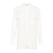 Witte Crnola Shirt met Zakken Cream , White , Dames