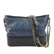 Pre-owned Leather chanel-bags Chanel Vintage , Blue , Dames