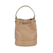 Bruine Bucket Tas met Twist Sluiting Zanellato , Brown , Dames