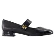 Leather flats Tory Burch , Black , Dames