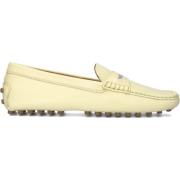 Gele Leren Mocassins met Metalen Detail Tod's , Yellow , Dames