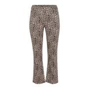 Leopard Print Straight Leg Jeans Kaffe Curve , Multicolor , Dames