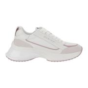 Mesh en Leren Logo Sneakers Pinko , White , Dames