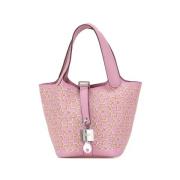 Pre-owned Leather handbags Hermès Vintage , Pink , Dames