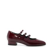 Bordeaux platte schoenen met zijgesp Carel , Red , Dames