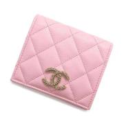 Pre-owned Leather wallets Chanel Vintage , Pink , Dames