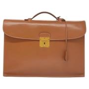 Pre-owned Leather briefcases Hermès Vintage , Brown , Heren