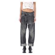 Zwarte Leyton Casual Jeans R13 , Black , Dames