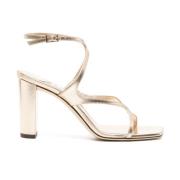 Metallic Crossover Strap Hak Sandalen Jimmy Choo , Yellow , Dames