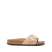 Bruin Leren Gesp Sandalen Birkenstock , Beige , Dames