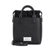 Zwarte Leren Handtas Elegante Stijl Maison Margiela , Black , Dames