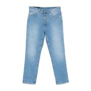 Blauwe Jeans met knoopsluiting Dondup , Blue , Dames