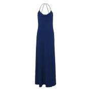 Elegante Avondjurk met Watervalhalslijn vera mont , Blue , Dames