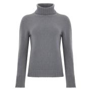 Grijze Cashmere Trui Rolhals Tabaroni Cashmere , Gray , Dames