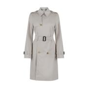 Taupe Midi Trench Coat Burberry , Beige , Dames